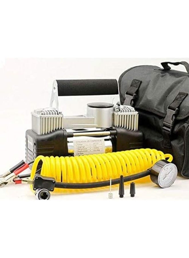 كمبروسر هواء سيارة مزدوج الأسطوانة ثقيل التحمل لنفخ الإطارات والاستخدام اليومي - Image 3